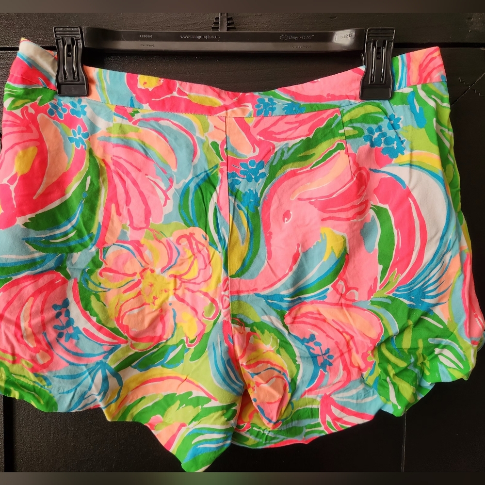 Womens Lilly Pulitzer Colorful Elephant Print Shorts~size 8 - Picture 4 of 9